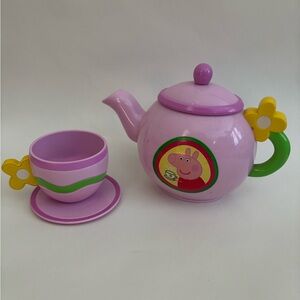 Peppa Pig purple floral Tea Set teapot teacup toy playset sounds works